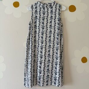 Altar’d State White with Blue Floral Backless Sleeveless Mini Dress